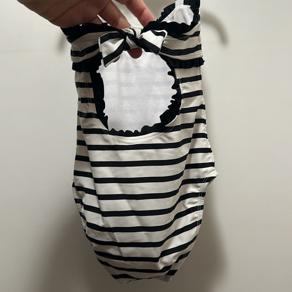 Janie & Jack Barbie vibes swimsuit with black & white stripes size 4 - Picture 3 of 6
